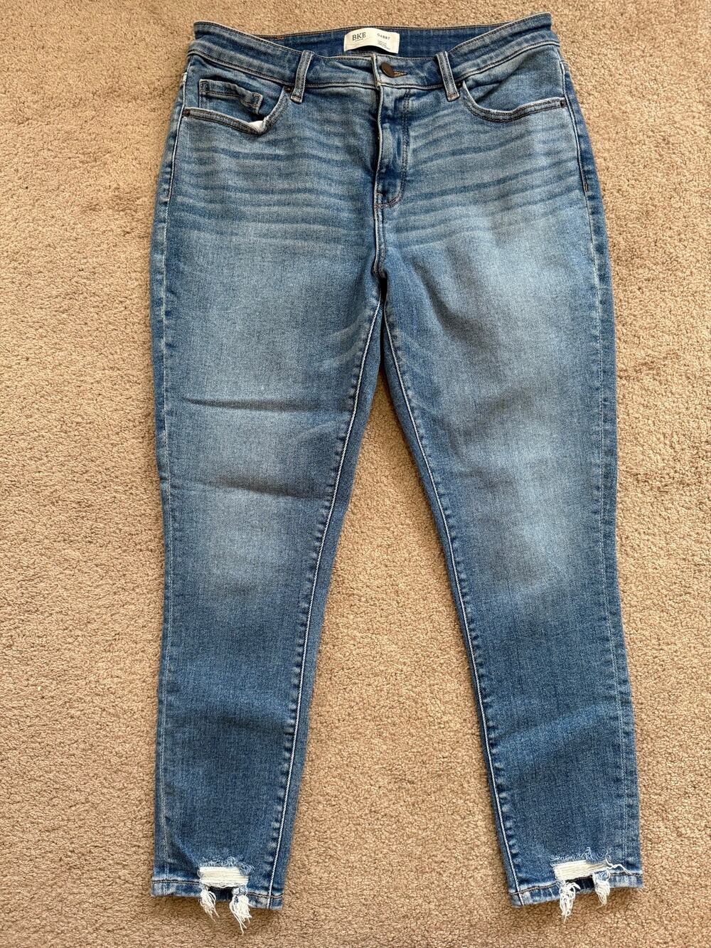 BKE Gabby Raw Hem Jeans sz 28x27 Curvy Fit High Rise Raw Hem
